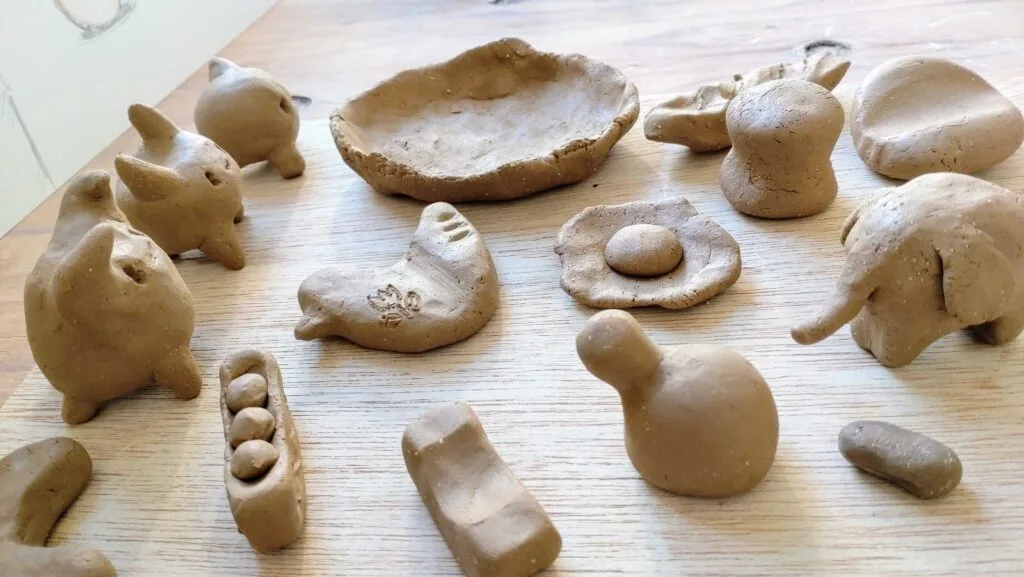 できあがった粘土の作品